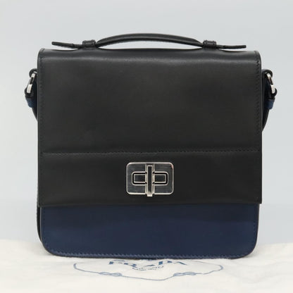 Prada Turnlock Crossbody Bag City Calf, BLACK, LEATHER, Shoulder bag