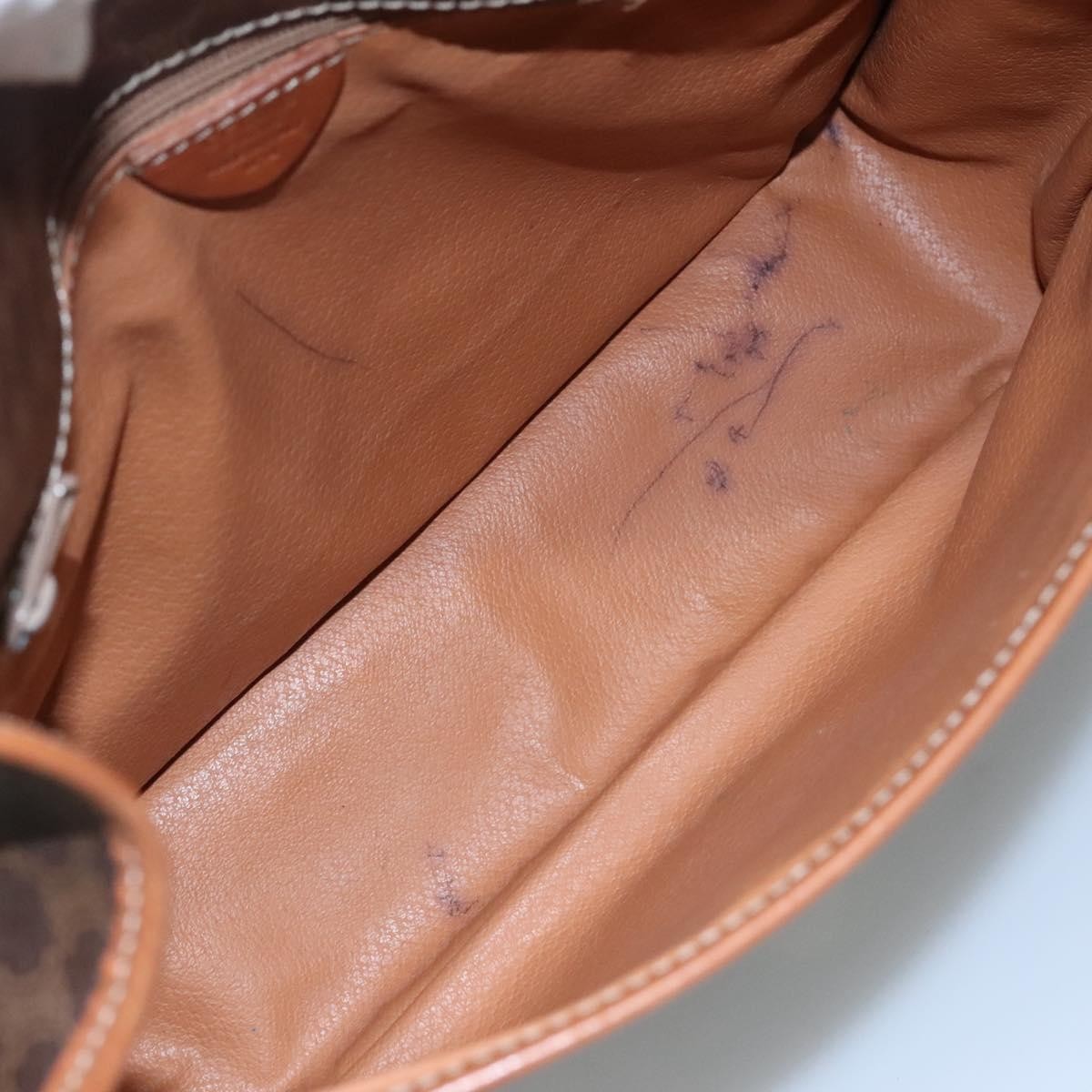 Celine Vintage Macadam Shoulder Bag Canvas and Leather, BROWN, CANVAS, Shoulder bag