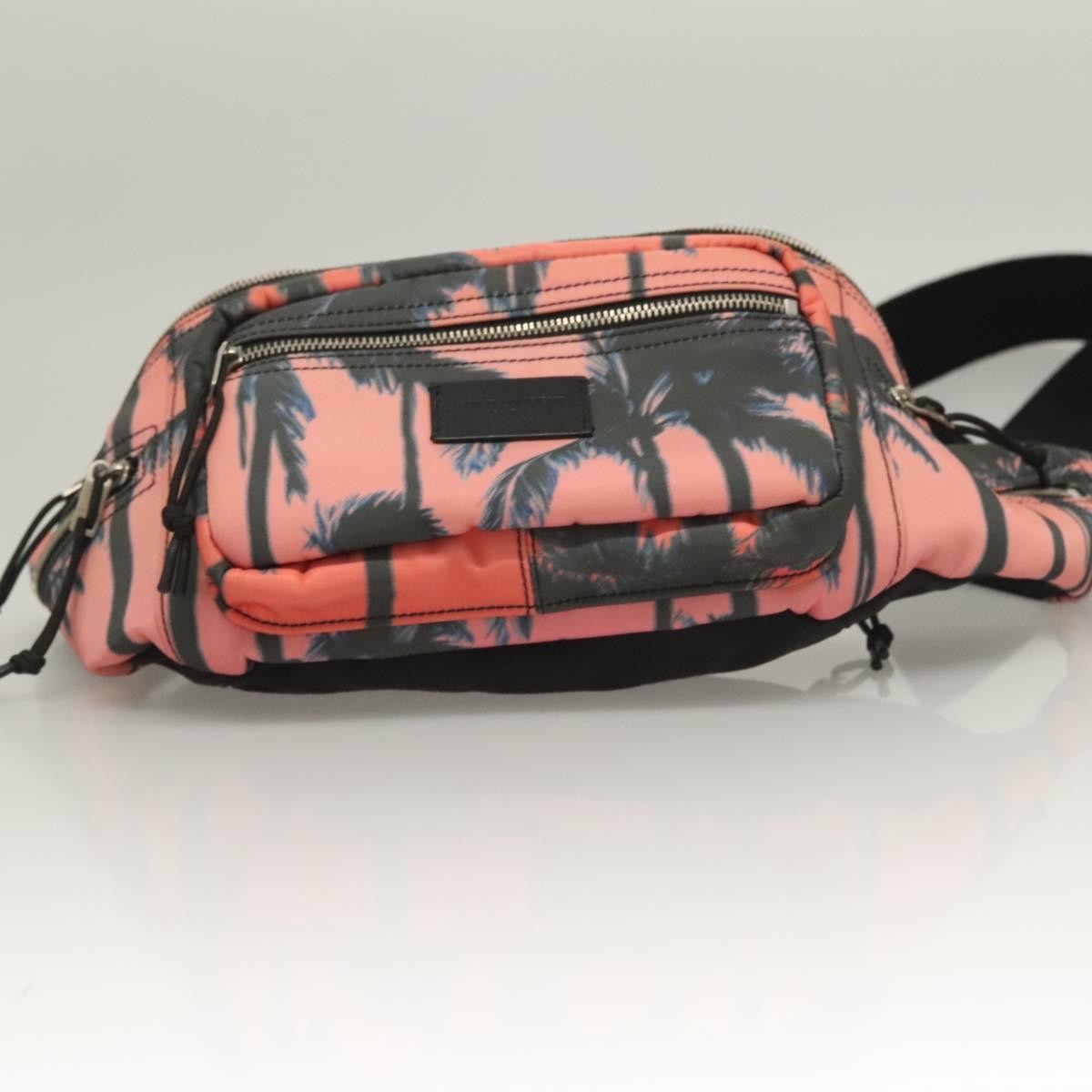 Saint Laurent Front Pocket Waist Bag Printed Nylon, Pink, Nylon, Shoulder Bag