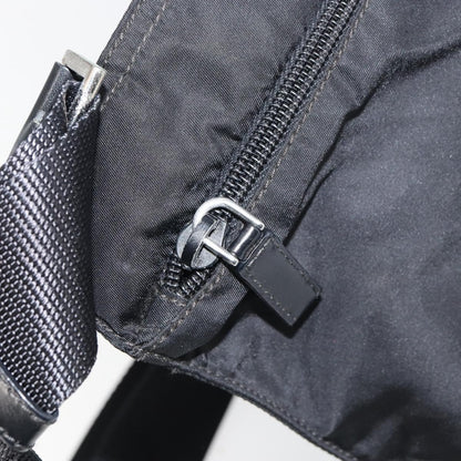 Prada Front Pocket Messenger Bag Tessuto, BLACK, NYLON, Shoulder bag