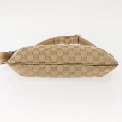 Gucci Web Strap Messenger Bag GG Canvas, BEIGE, CANVAS, Shoulder bag