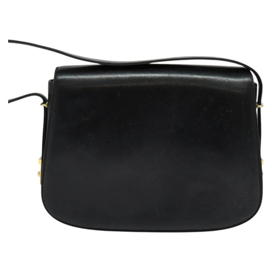 Gucci Vintage double G logo shoulder bag Leather, BLACK, LEATHER, Shoulder bag