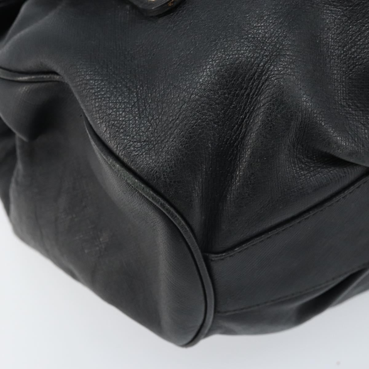 Salvatore Ferragamo Gancini handbag Leather, BLACK, LEATHER, Handbag