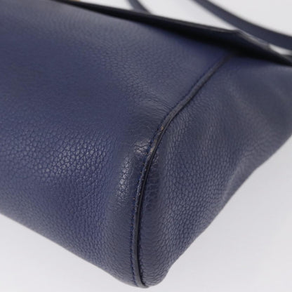 Salvatore Ferragamo Abbey Shoulder Bag Leather, NAVY, LEATHER, Shoulder bag
