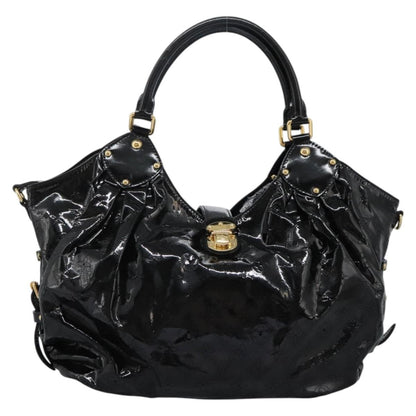 Louis Vuitton L Hobo Surya Leather, Black, Patent Leather, Handbag