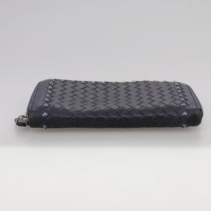 Bottega Veneta Intrecciato Long Zip  Wallet Leather, BLACK, LEATHER, Wallets