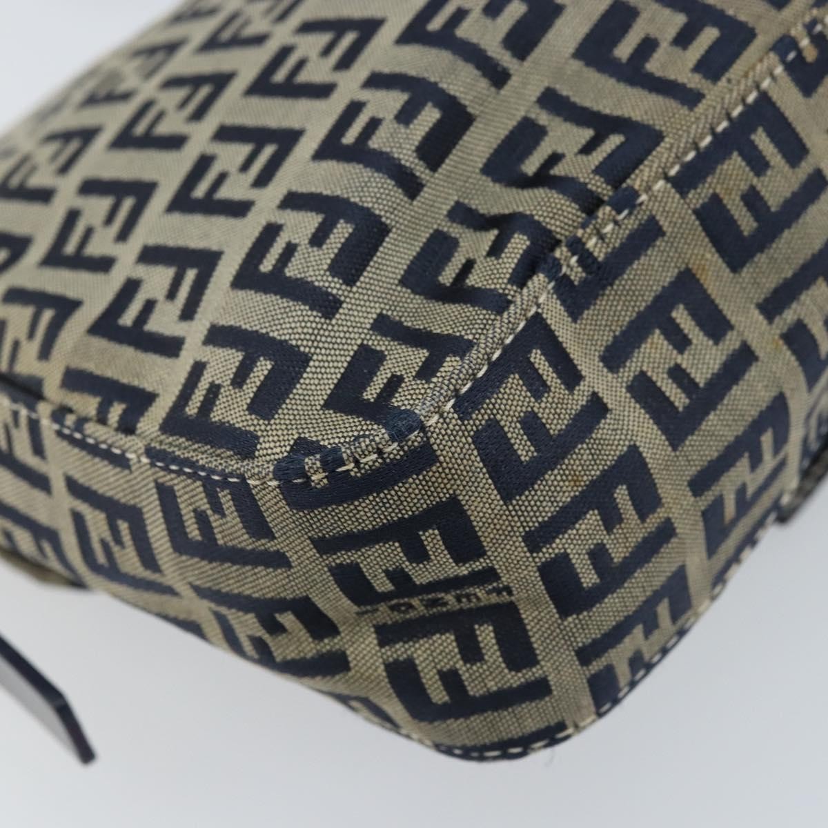 Fendi Mamma Baguette Shoulder Bag Canvas, NAVY, CANVAS, Shoulder bag