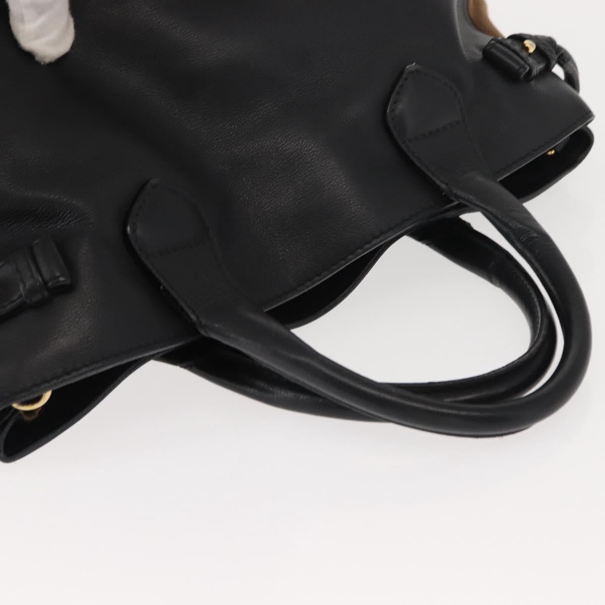 Burberry Banner Tote Leather, BLACK, LEATHER, Tote bag