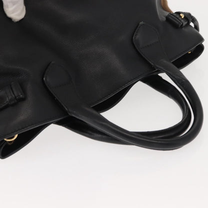 Burberry Banner Tote Leather, BLACK, LEATHER, Tote bag