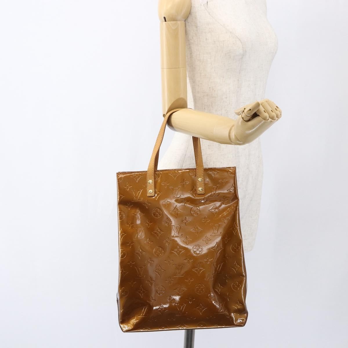 Louis Vuitton Reade Handbag Monogram Vernis, BROWN, PATENT_LEATHER, Tote bag
