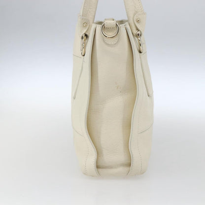 Salvatore Ferragamo Gancini handbag Leather, WHITE, LEATHER, Handbag