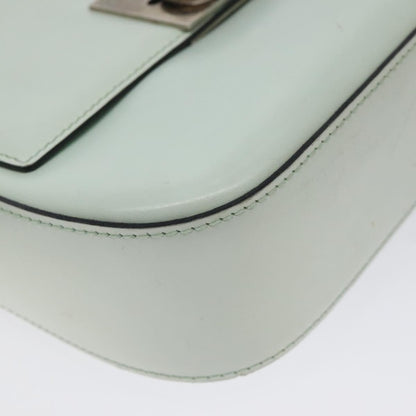 Celine Flap Shoulder Bag Leather, SILVER, LEATHER, Shoulder bag