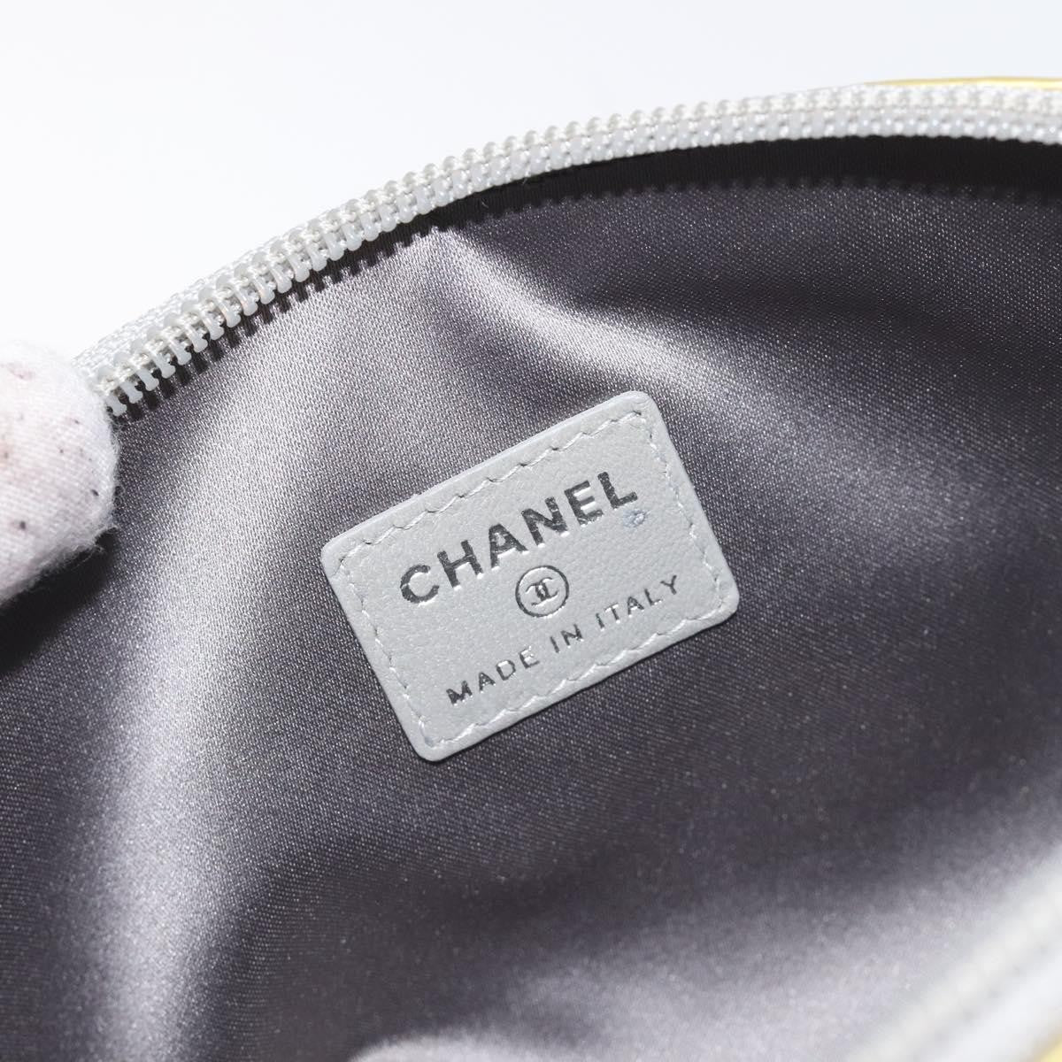 Chanel Vintage Toiletry Pouch Patent leather, Silver, Other, Clutch