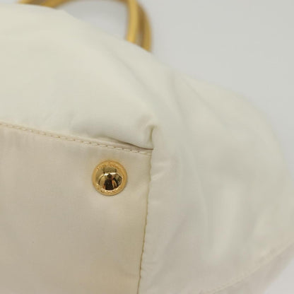 Prada Bow Tote Tessuto with Leather, WHITE, NYLON, Tote bag