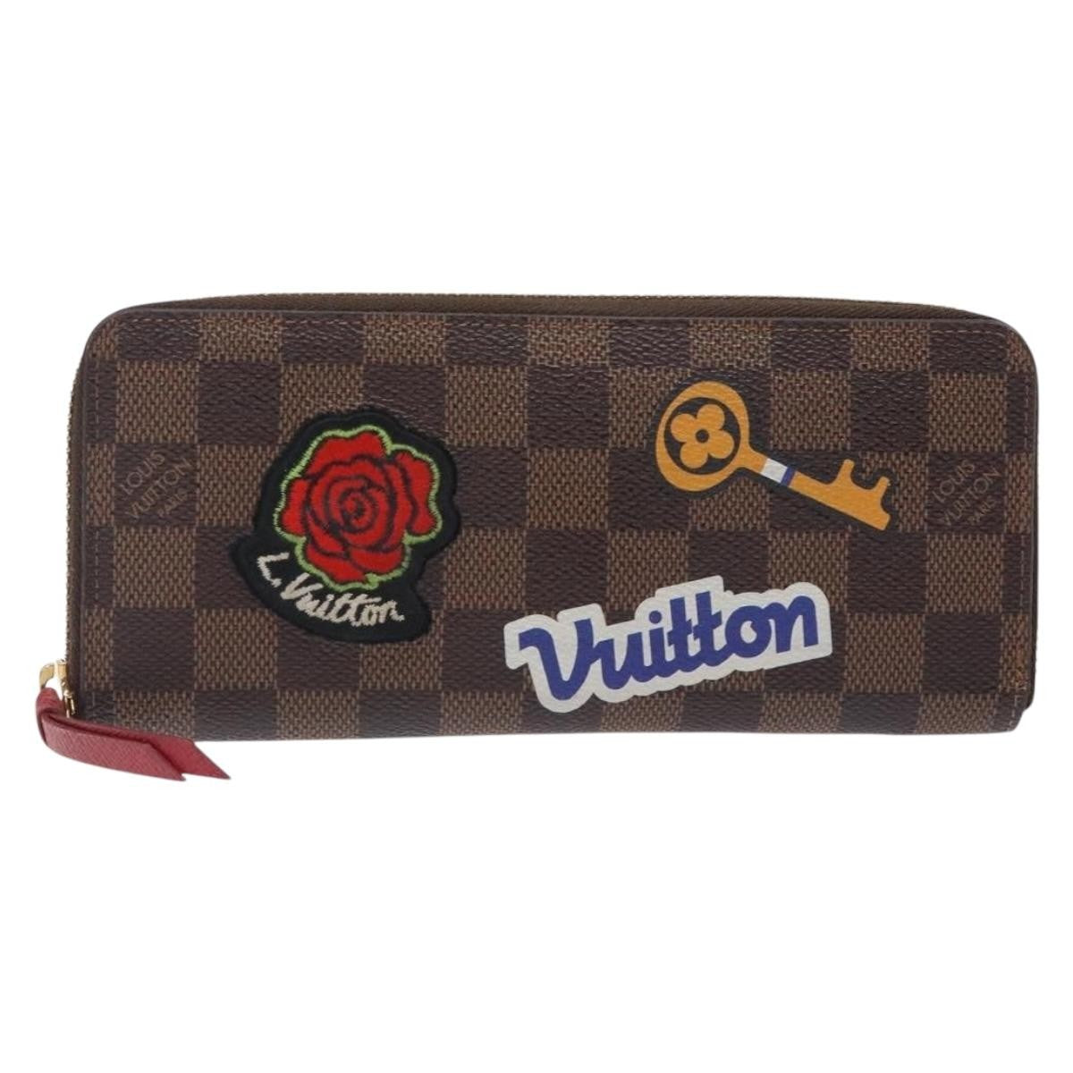 Louis Vuitton Clemence Wallet Limited Edition Patches Damier, BROWN, CANVAS, Wallets