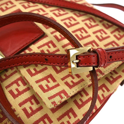 Fendi Vintage Flap Crossbody Bag Zucchino Coated Canvas, BEIGE, CANVAS, Shoulder bag