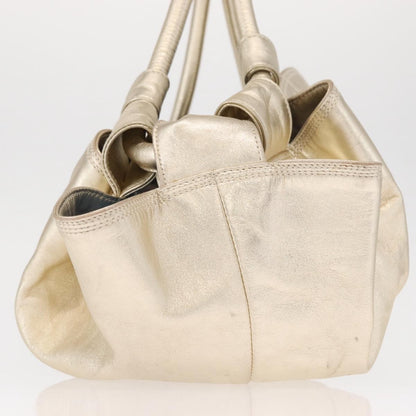 Loewe Aire Shoulder Bag Leather, GOLD, LEATHER, Shoulder bag