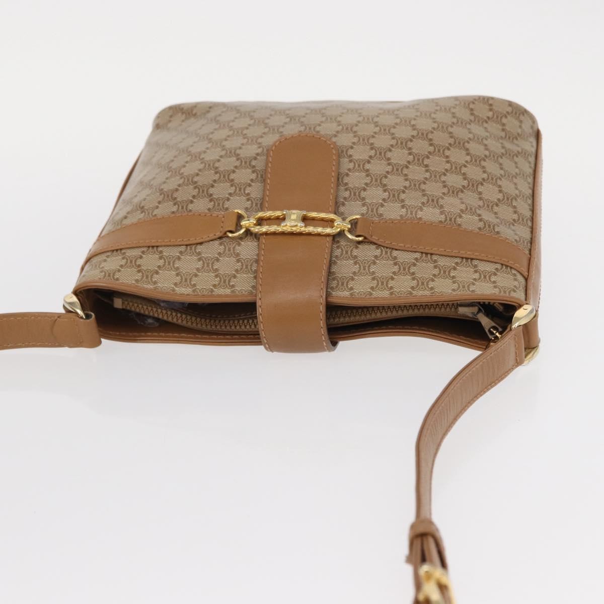 Celine Vintage Macadam Shoulder Bag Canvas, BEIGE, CANVAS, Shoulder bag