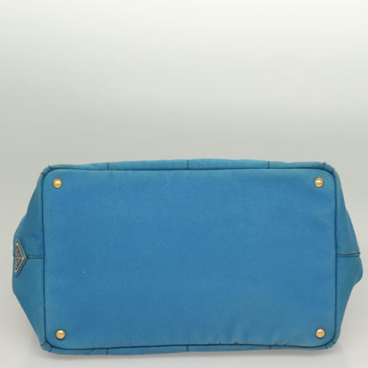 Prada Canapa Convertible Tote Canvas, BLUE, CANVAS, Tote bag