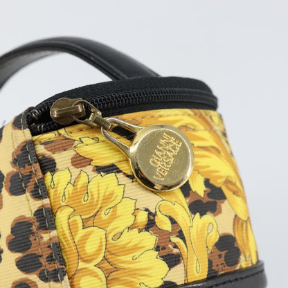 Versace Vanity Hand Bag Canvas and Leather, GOLD, LEATHER, Clutche & pouche