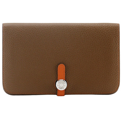 Hermes Dogon Duo Combined Wallet Leather, BROWN, LEATHER, Wallets