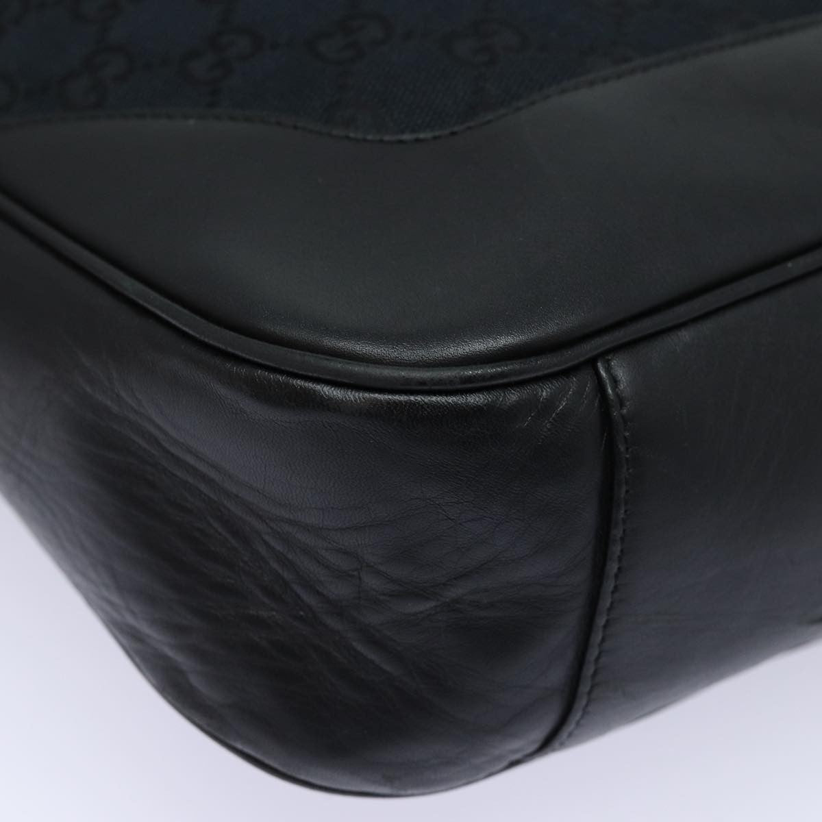 Gucci Vintage Bamboo Handle Tote Canvas, BLACK, CANVAS, Tote bag