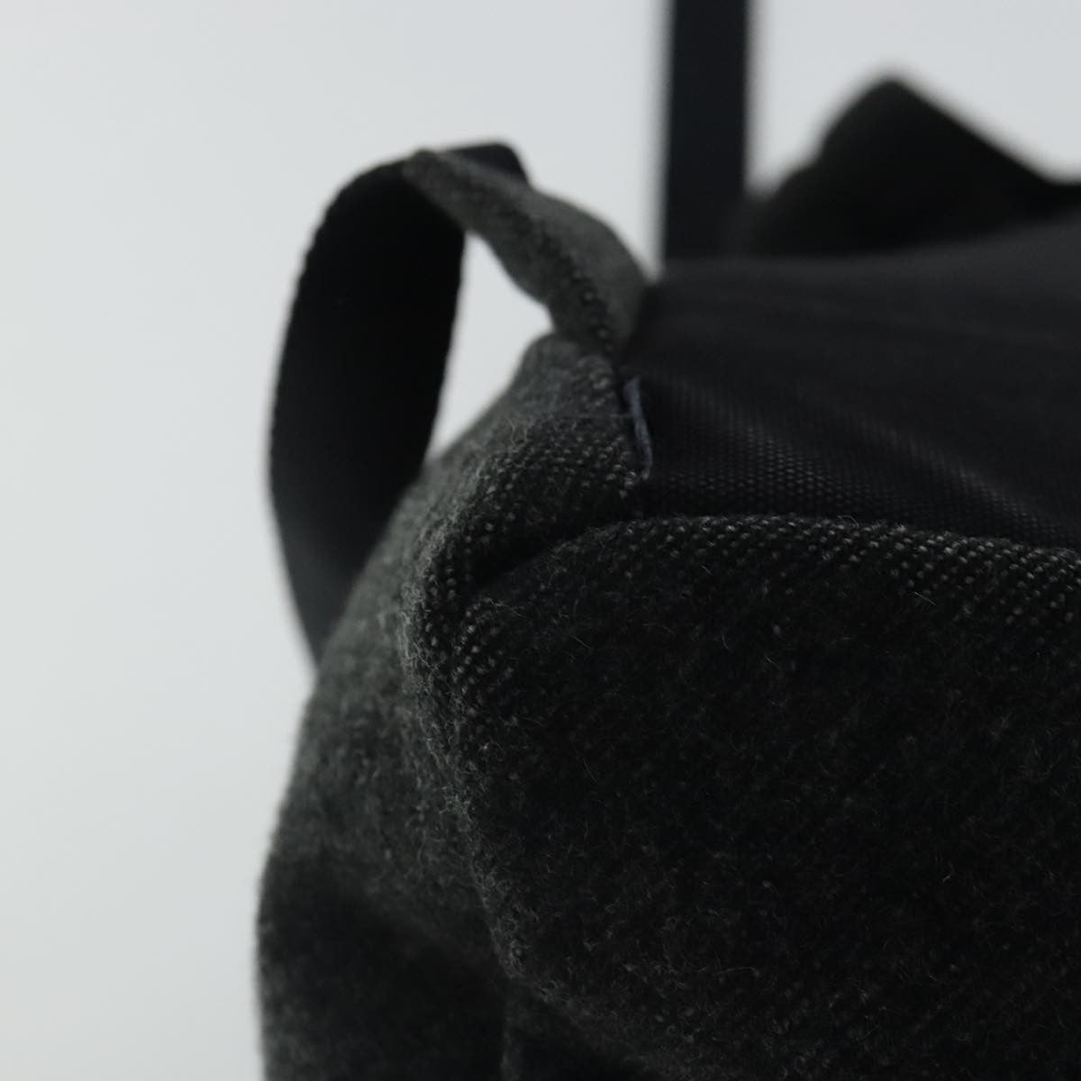 Prada Single Buckle Pocket Backpack Wool, GRAY, WOOL, Backpack