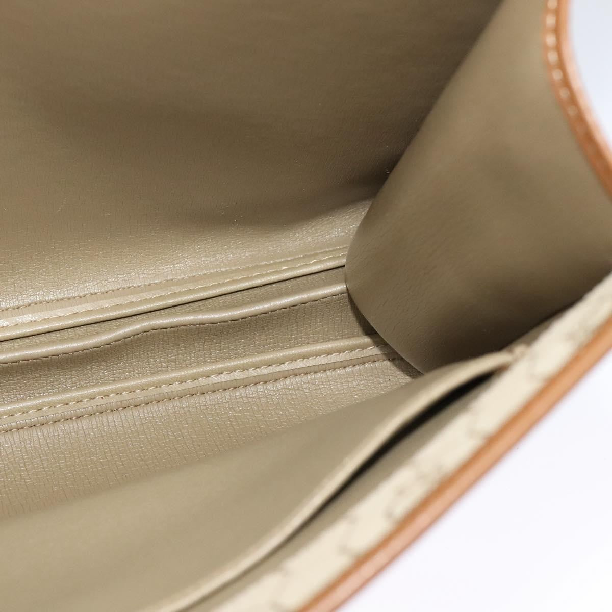 Christian Dior Vintage Honeycomb Shoulder Bag Canvas and Leather, BEIGE, CANVAS, Shoulder bag