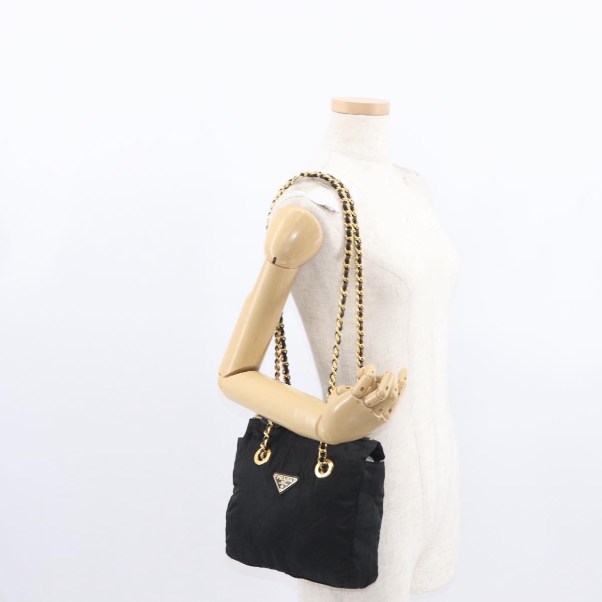 Prada Re-Edition 1995 Chain Tote Quilted Re-Nylon, BLACK, NYLON, Shoulder bag