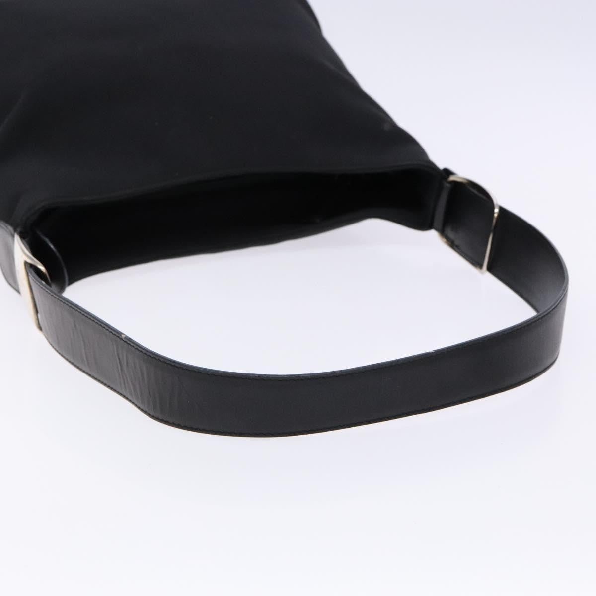 Salvatore Ferragamo Vala Shoulder Bag Canvas, BLACK, CANVAS, Shoulder bag