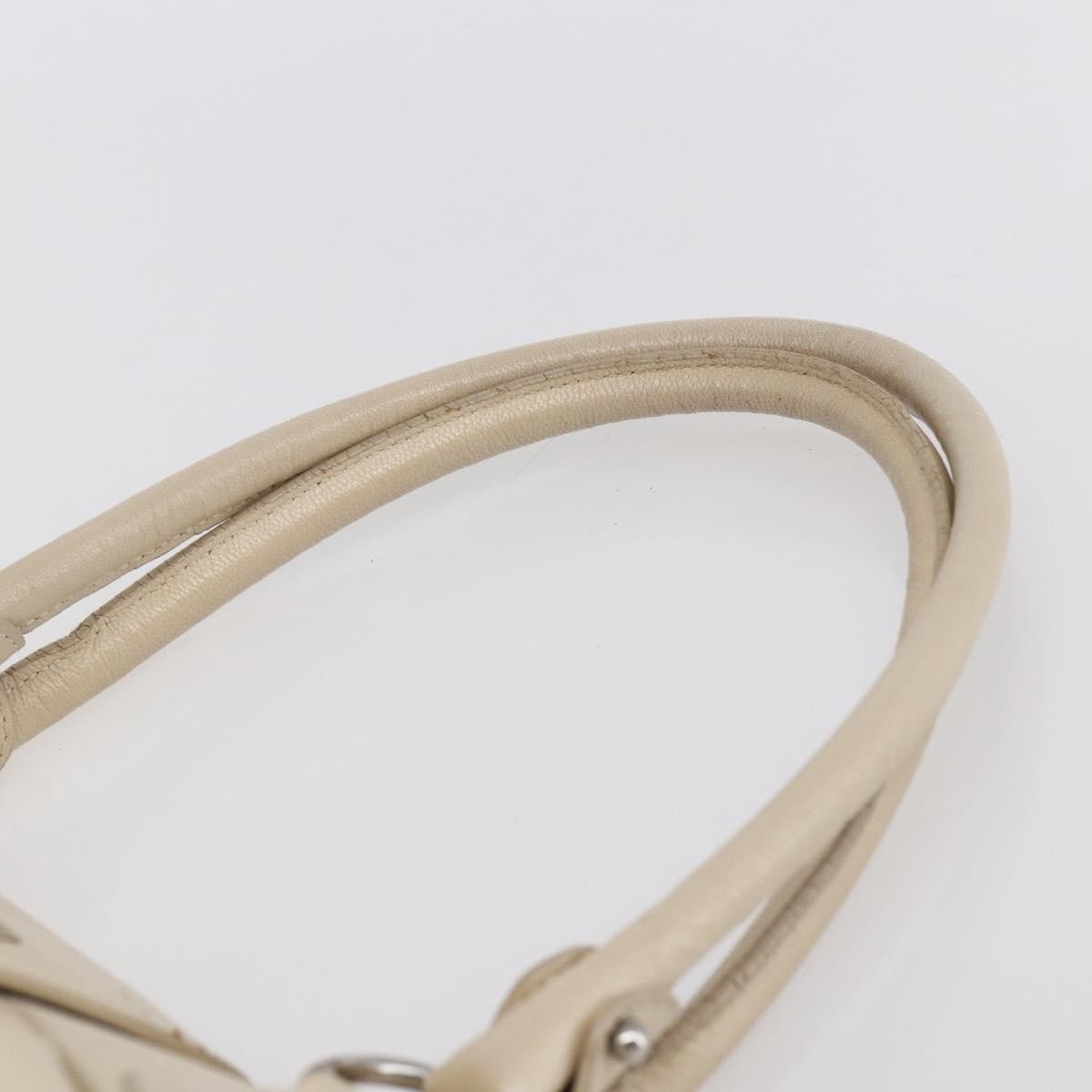 Salvatore Ferragamo Gancini handbag Leather, BEIGE, LEATHER, Handbag