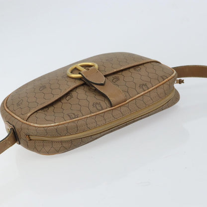Christian Dior Vintage Honeycomb Shoulder Bag Canvas and Leather, BEIGE, CANVAS, Shoulder bag