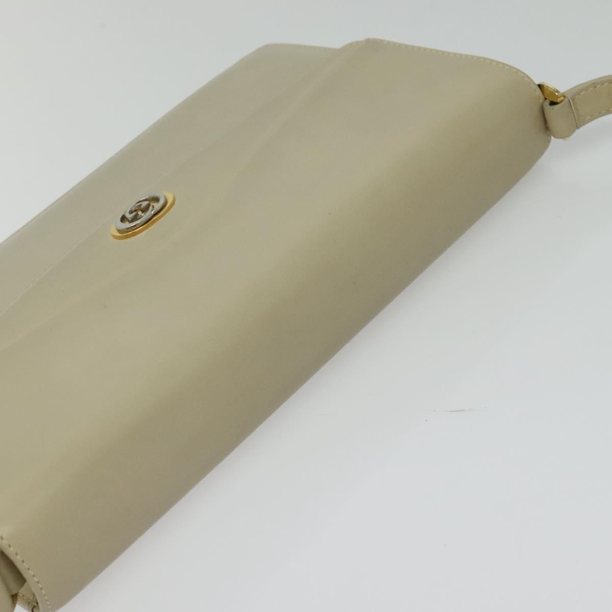 Gucci Vintage Interlocking G Flap Shoulder Bag Leather, BEIGE, LEATHER, Shoulder bag
