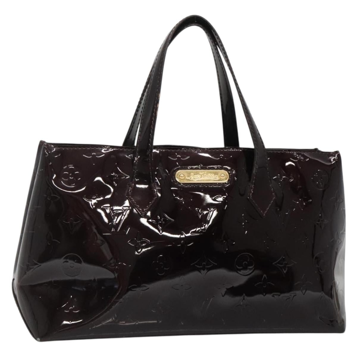 Louis Vuitton Wilshire Handbag Monogram Vernis, PURPLE, PATENT_LEATHER, Handbag