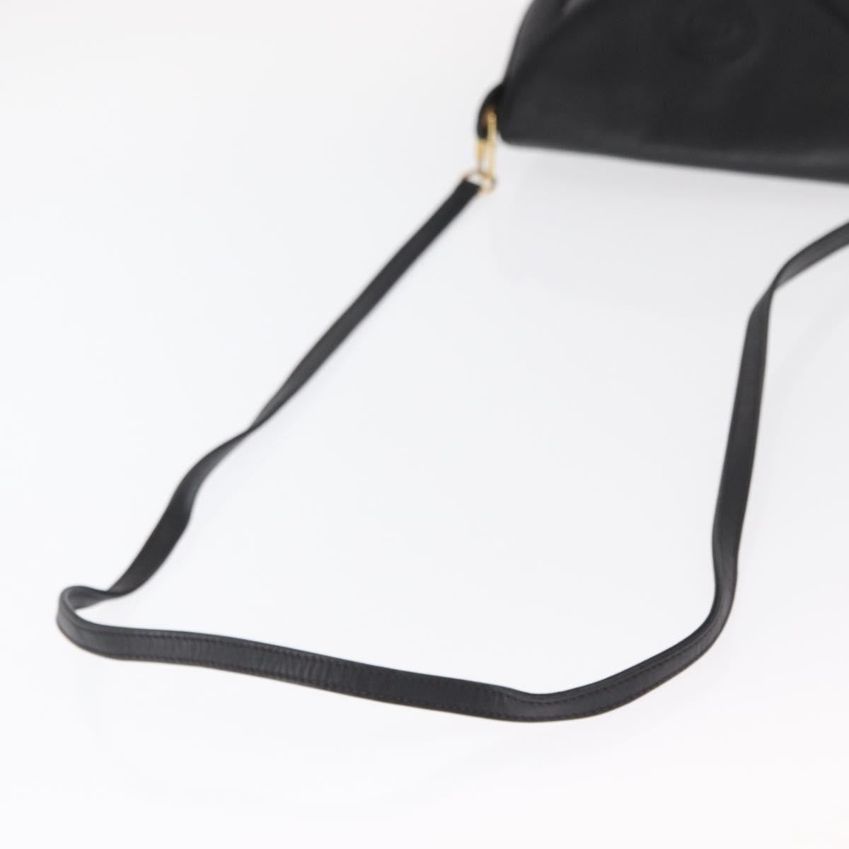 Gucci Vintage Flap Shoulder Bag Leather, BLACK, LEATHER, Shoulder bag