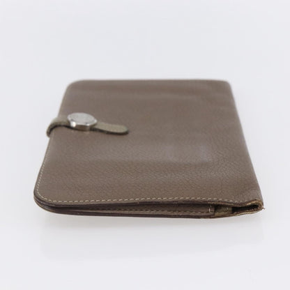 Hermes Dogon Duo Combined Wallet Leather, Gray, Leather, Wallet