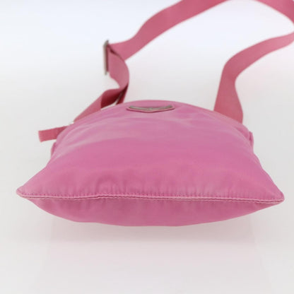 Prada Front Pocket Messenger Bag Tessuto, PINK, NYLON, Shoulder bag