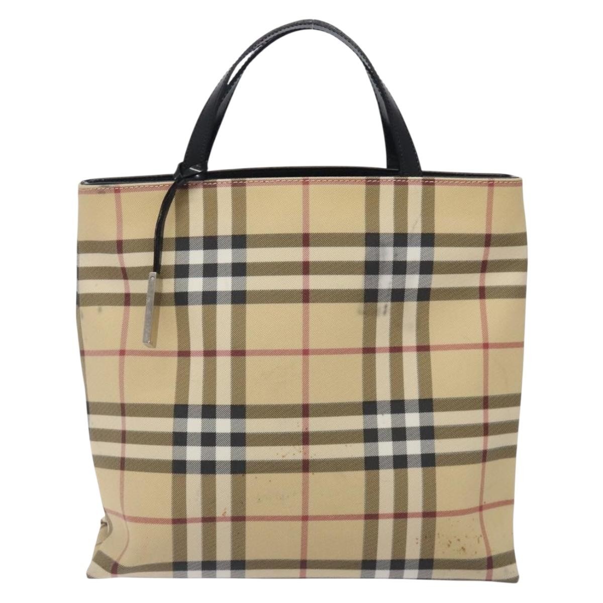 Burberry Nova Check Tote canvas check pattern, BEIGE, CANVAS, Tote bag