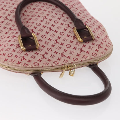 Louis Vuitton Alma Handbag Mini Lin Monogram, RED, CANVAS, Handbag