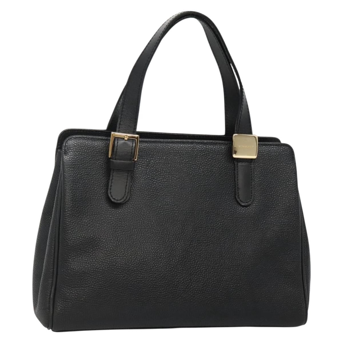 Burberry Vintage Handbag Leather, BLACK, LEATHER, Handbag
