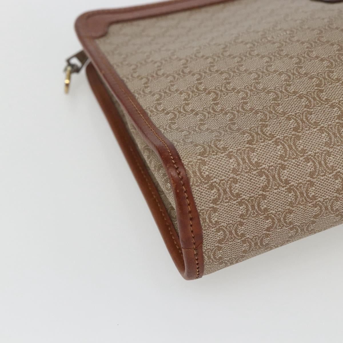 Celine Macadam Pochette Canvas and Leather, BEIGE, CANVAS, Clutche & pouche