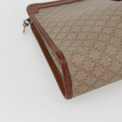 Celine Macadam Pochette Canvas and Leather, BEIGE, CANVAS, Clutche & pouche