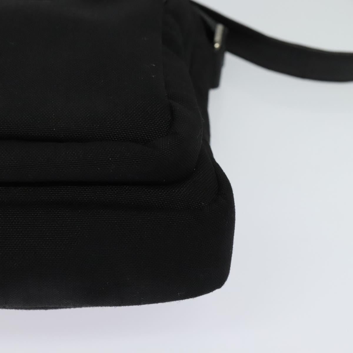 Saint Laurent Front Pocket Crossbody Bag Canvas, BLACK, CANVAS, Shoulder bag