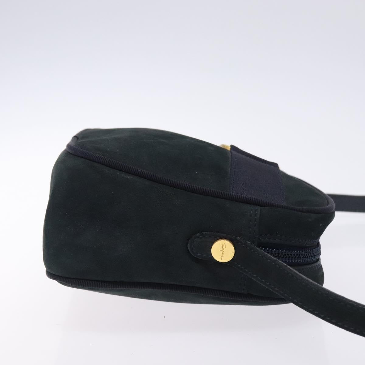 Salvatore Ferragamo Vala Shoulder Bag Suede, NAVY, SUEDE, Shoulder bag