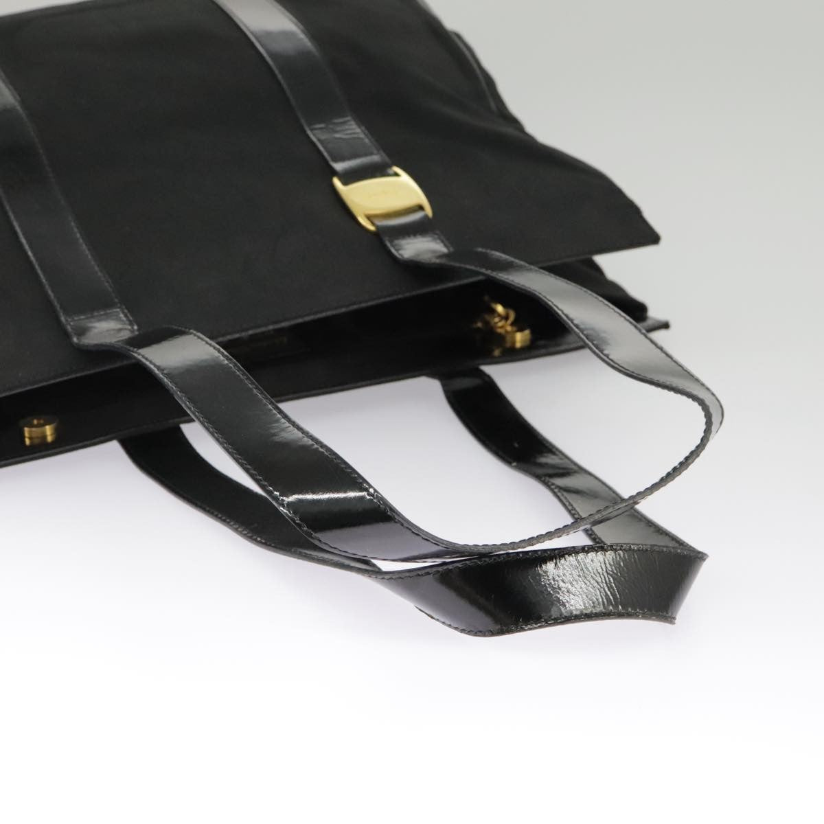 Salvatore Ferragamo Vala tote Canvas, BLACK, CANVAS, Tote bag