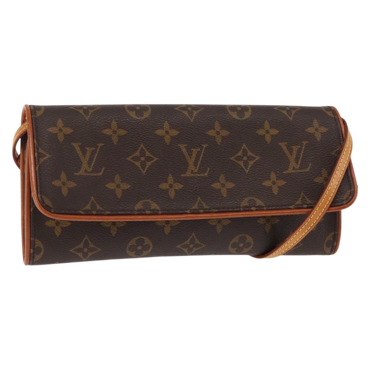 Louis Vuitton Twin Handbag Monogram Canvas, BROWN, CANVAS, Clutche & pouche
