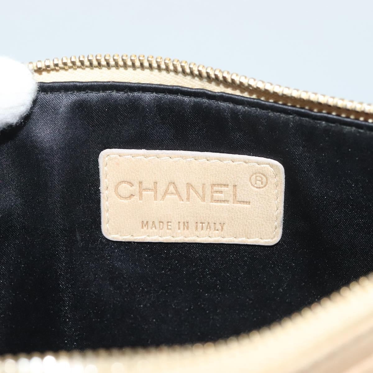Chanel Ruffle Chain Pochette Lambskin, BEIGE, LEATHER, Clutche & pouche