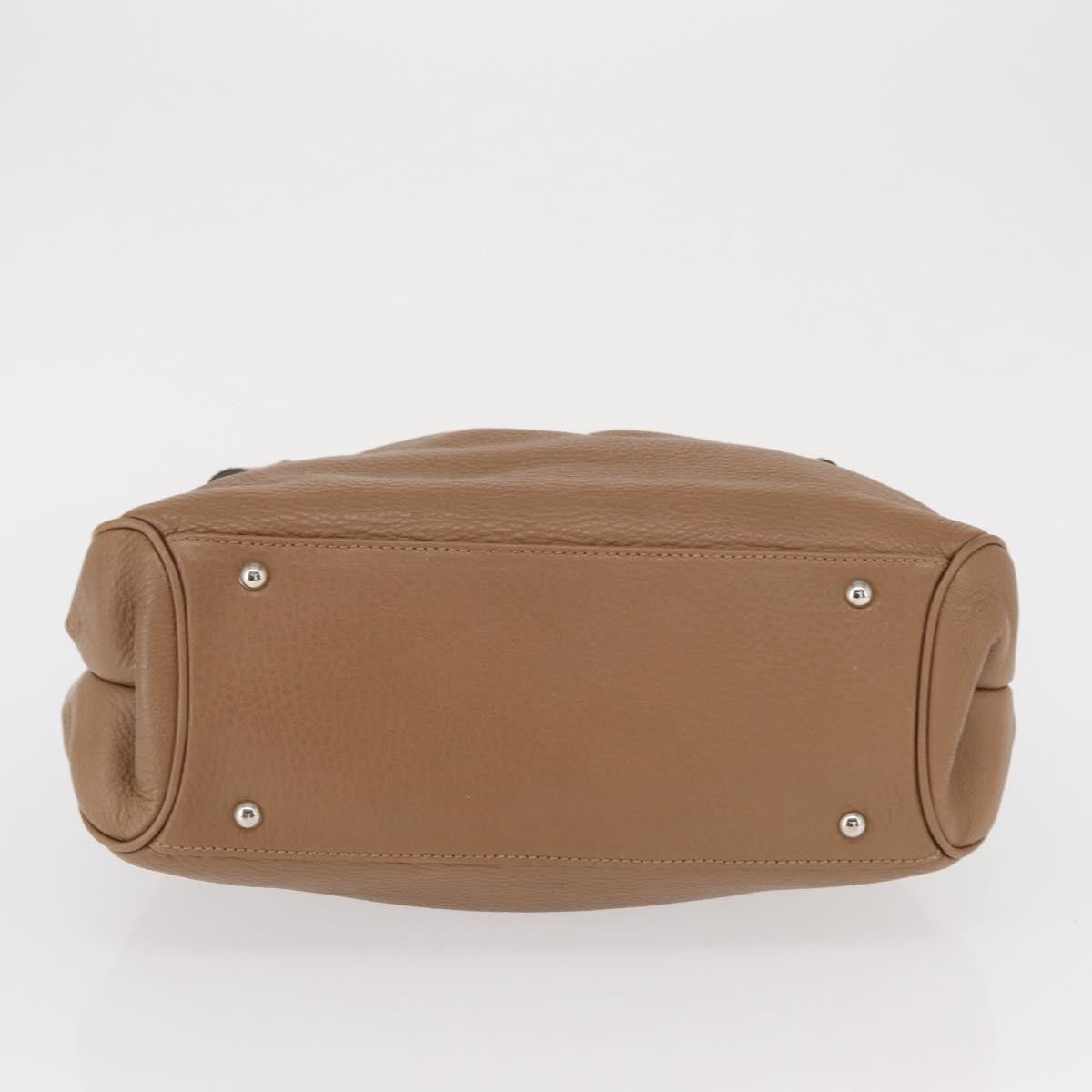 Salvatore Ferragamo Gancini handbag Leather, BROWN, LEATHER, Handbag