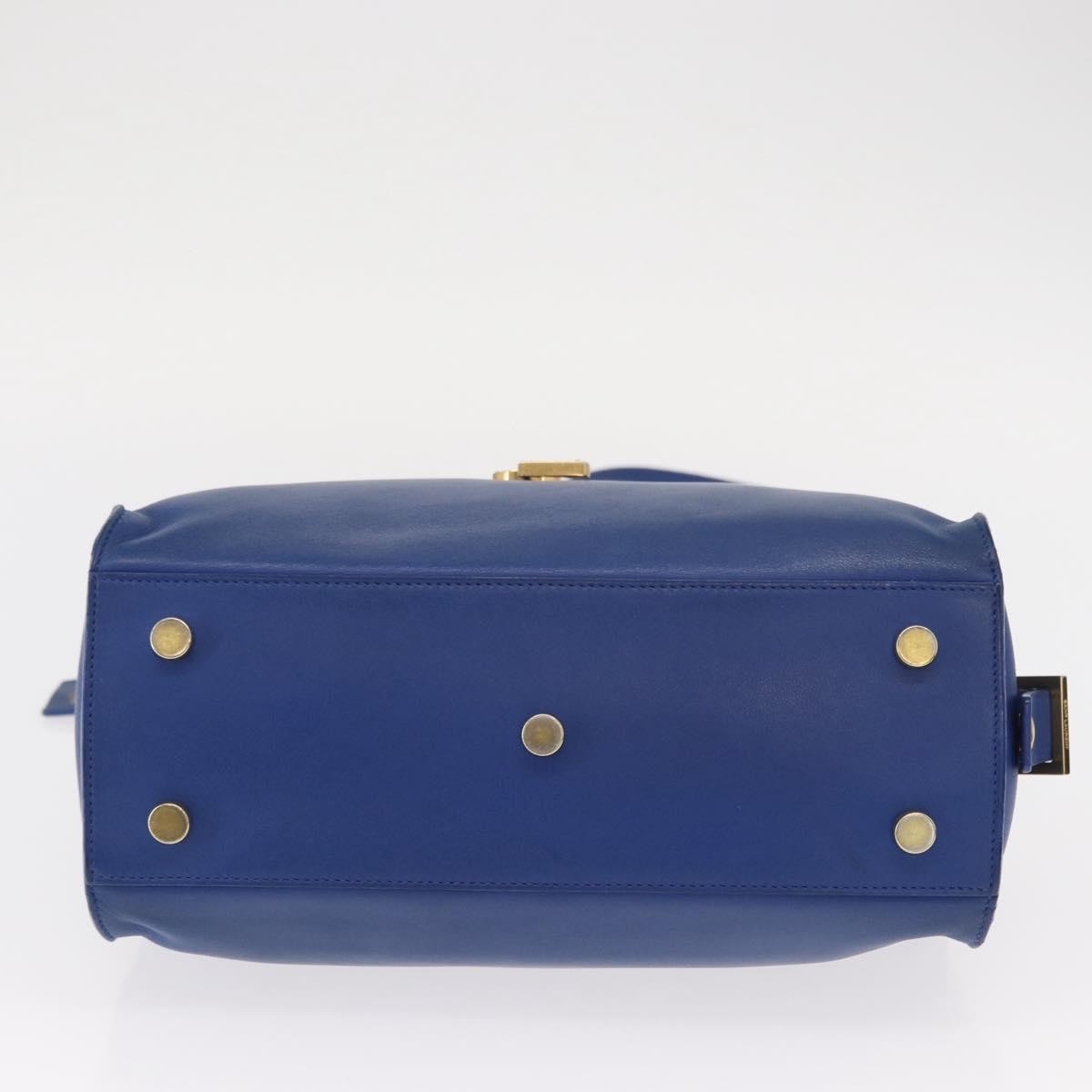 Saint Laurent Monogram Cabas Leather, BLUE, LEATHER, Handbag