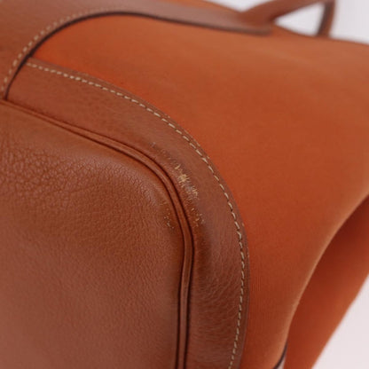 Hermes Garden Party Tote Toile and Leather, Orange, Canvas, Tote Bag